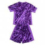 Günstige Fußballtrikots Paris Saint-Germain Purple Version Torwart Kinder 2024-25 Kurzarm
